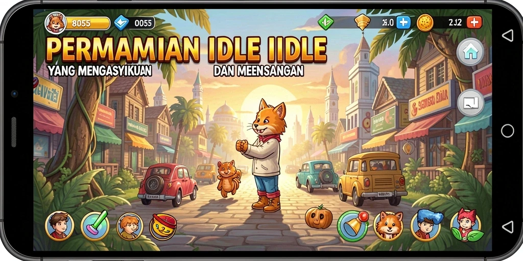 Tampilan gameplay <strong>8055</strong> yang menampilkan elemen Idle yang menarik.