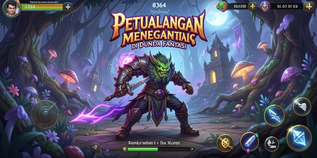 Tangkapan layar menunjukkan karakter menjelajahi dunia fantastis di 8364.