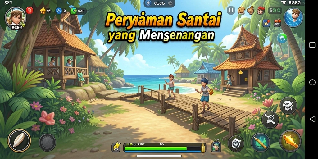 Screenshot gameplay yang seru dari 8G8G saat bermain bersama teman.