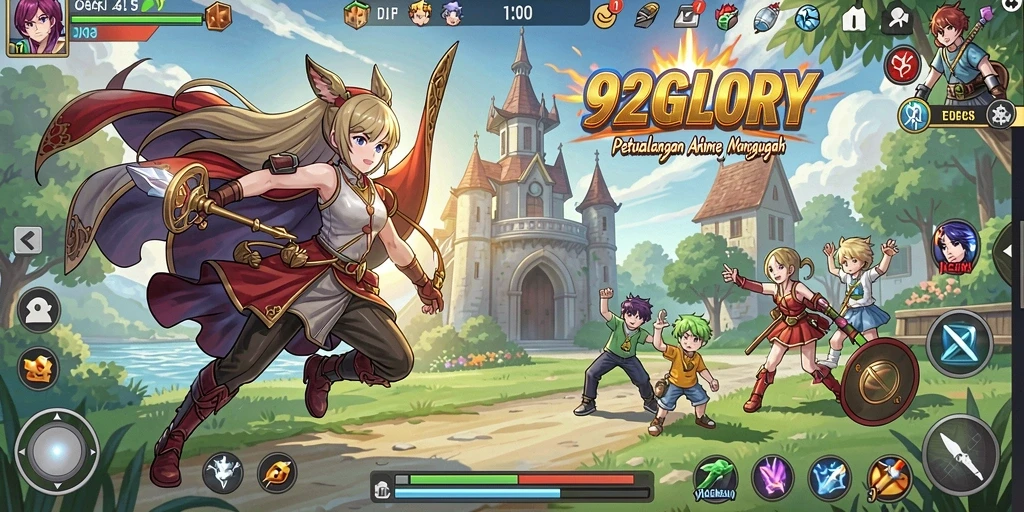 Tampilan gameplay Anime yang memukau dari 92GLORY.