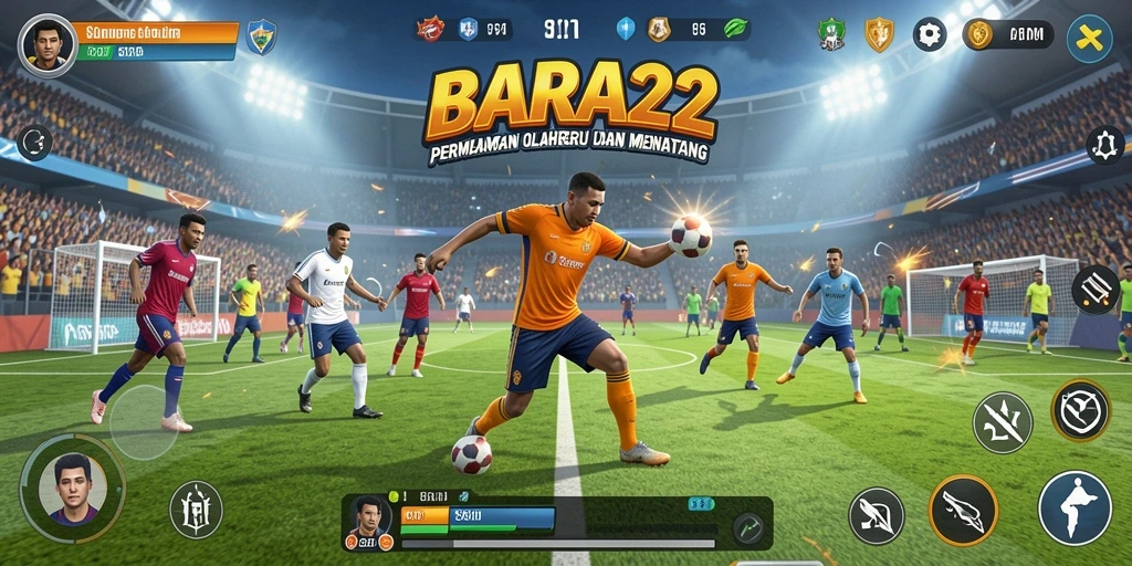 Tampilan gameplay BARA22 yang menampilkan aksi olahraga yang seru.