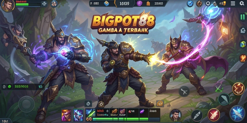 Tampilan seru gameplay MOBA di BIGPOT88