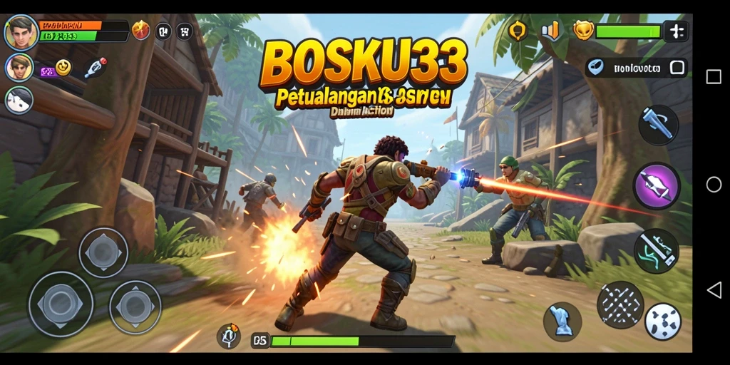 Tampilan gameplay <strong>BOSKU33</strong> yang seru dalam aksi pertempuran langsung.