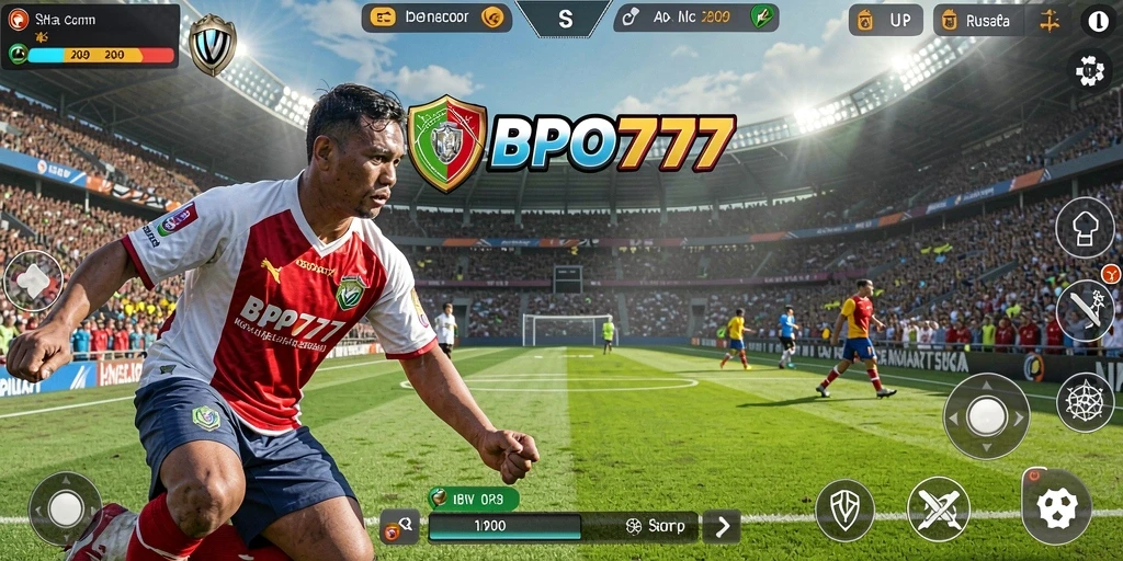 Tangkapan layar dari permainan BPO777 yang menunjukkan aksi olahraga yang mendebarkan.