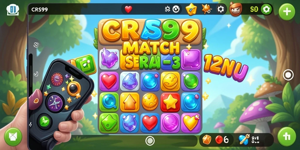 Gambaran gameplay menarik dan seru di CRS99 permainan Match-3.
