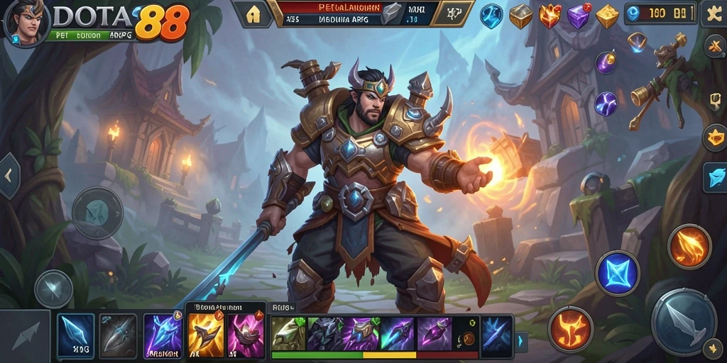 Tampilan gameplay ARPG yang mendebarkan di DOTA88.