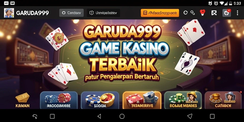 Screenshot utama GARUDA999 menampilkan gameplay seru di Kasino.