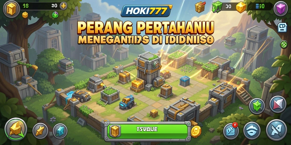 Tampilan gameplay HOKI777 yang menegangkan dalam Tower Defense.