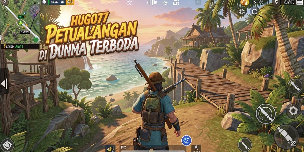 Tangkapan layar HUGO77 menunjukkan petualangan seru di dunia terbuka.