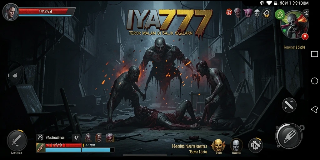 Tampilan gameplay menakutkan dari IYA777 dengan suasana horor yang mendalam.
