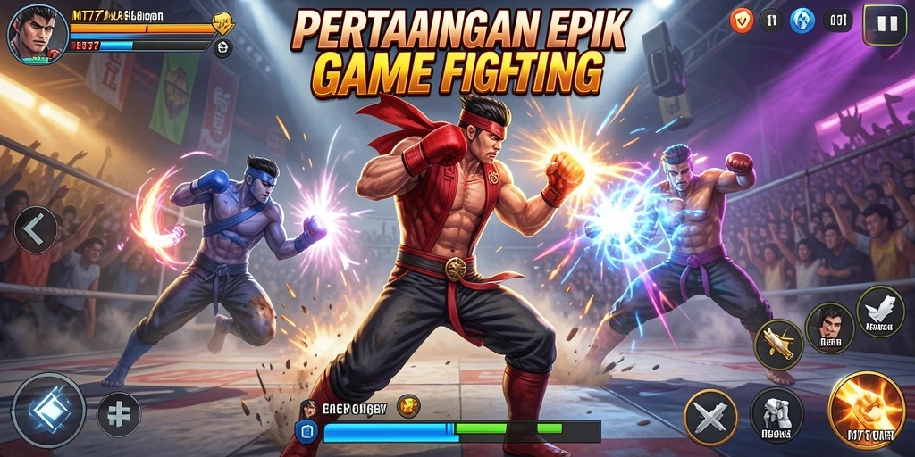 Tangkapan layar gameplay MT777 dengan pertarungan mendebarkan.