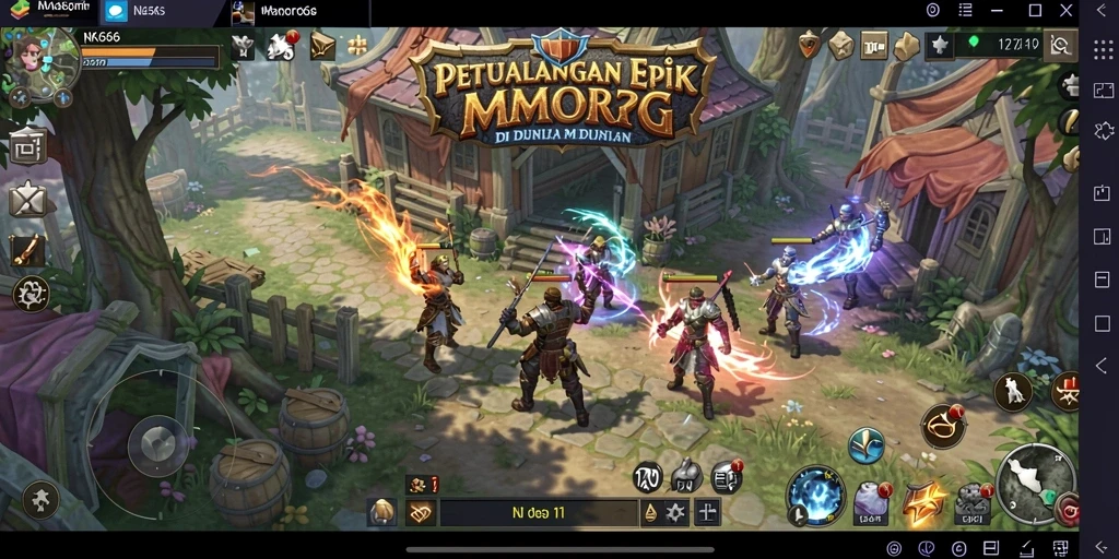 Tampilan layar dari gameplay menegangkan di NK666, menjelajahi dunia MMORPG.