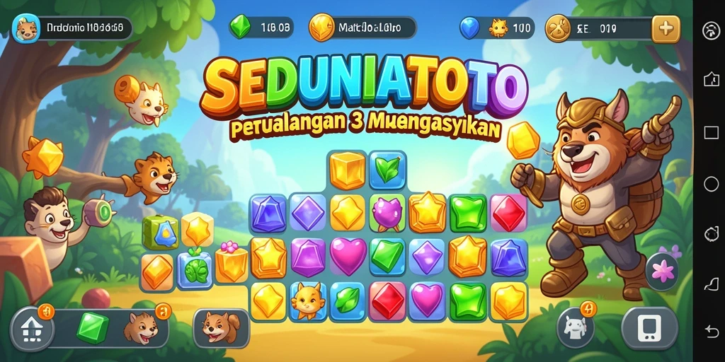 Gameplay seru di SEDUNIATOTO dengan elemen Match-3.