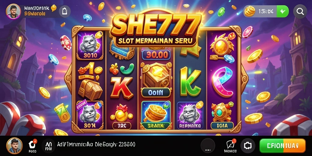 Screenshot SHE777 menampilkan gameplay Slot yang seru dan menghibur.