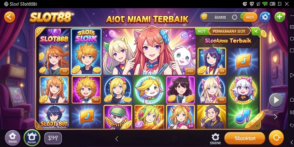 Tampilan gameplay menarik di SLOT88 dengan karakter Anime yang lucu.