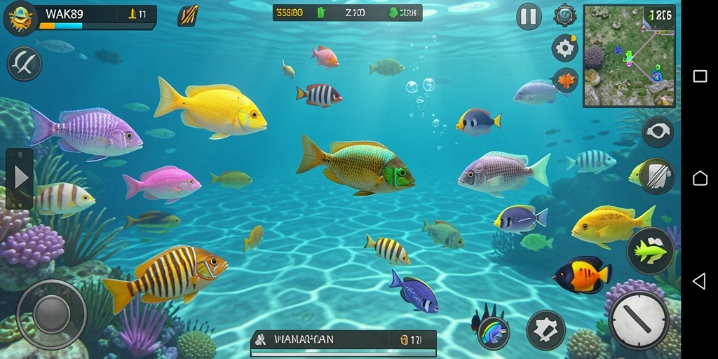 Screenshot gameplay <strong>WAK89</strong> menampilkan aksi menembak ikan yang seru.
