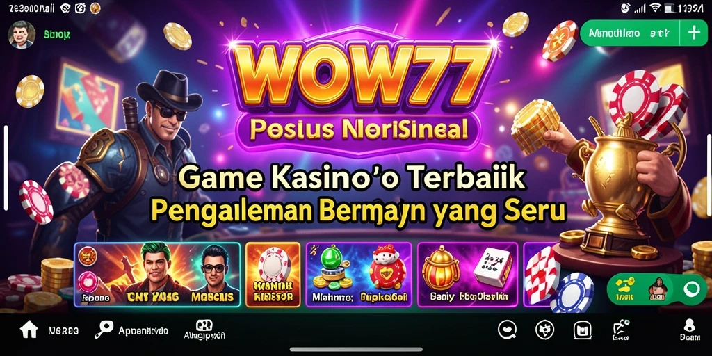 Tampilan gameplay WOW77 yang seru dan menghibur di kasino.